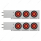 2-1/2" Bolt Pattern Chrome Spring Loaded Bar W/6X 4" 13 LED Abyss Lights - Red LED/Red Lens (Pair)