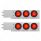 2-1/2" Bolt Pattern Chrome Spring Loaded Bar W/6X 4" 16 LED Turbine Lights - Red LED/Red Lens (Pair)
