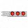 3-3/4" Bolt Pattern Chrome Spring Loaded Bar With 6X 4" 16 Red LED Turbine Lights & Visors - Red Len