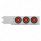 3-3/4" Bolt Pattern Chrome Spring Loaded Bar With 6X 4" 13 Red LED Abyss Lights - Red Lens (Pair)