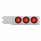 3-3/4" Bolt Pattern Chrome Spring Loaded Bar With 6X 4" 16 Red LED Turbine Lights - Red Lens (Pair)