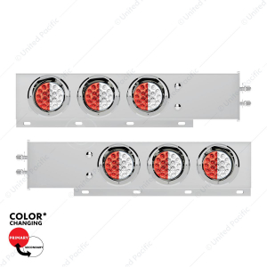 2" Bolt Pattern SS Spring Loaded Light Bar With 6X Double Fury 19 LED Lights & Visors-Red & White LE