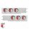 3-3/4" Bolt Pattern SS Spring Loaded Light Bar With 6X Double Fury 19 LED Lights & Visors-Red & Whit