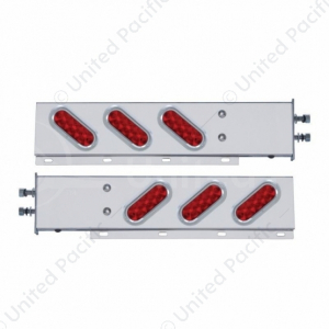 2-1/2" Bolt Pattern Stainless Spring Loaded Light Bar With 6 Oval 10 LED Lights (Pair)