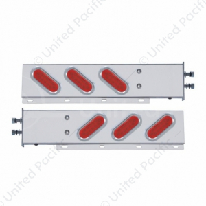 2-1/2" Bolt Pattern Stainless Spring Loaded Light Bar With 6 Oval 12 LED Lights (Pair)