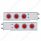 3-3/4" Bolt Pattern Chrome Spring Loaded Bar W/6X 4" 10 Red LED Lights & Visors -Red Lens (Pair)