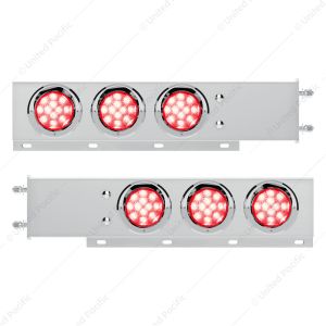 3-3/4" Bolt Pattern Deluxe Stainless Spring Loaded Light Bar With 6X 12 LED 4" Lights (Pair)