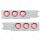 3-3/4" Bolt Pattern Deluxe SS Spring Loaded Bar W/6X 12 LED 4" Light & Visors -Red LED & Lens (Pair)