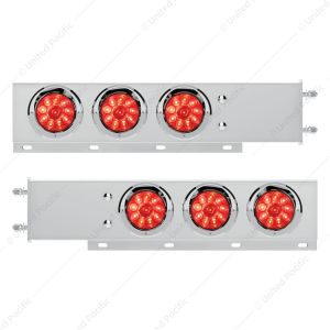 3-3/4" Bolt Pattern Deluxe Stainless Spring Loaded Light Bar With 6X 10 LED 4" Lights (Pair)