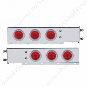 3-3/4" Bolt Pattern Deluxe Stainless Spring Loaded Light Bar With 6X 10 LED 4" Lights (Pair)