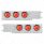 3-3/4" Bolt Pattern Deluxe SS Spring Loaded Bar W/6X 10 LED 4" Lights & Visors -Red LED & Lens (Pair