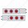 3-3/4" Bolt Pattern Deluxe SS Spring Loaded Bar W/6X 10 LED 4" Lights & Visors -Red LED & Lens (Pair