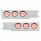 3-3/4" Bolt Pattern Deluxe SS Spring Loaded Bar W/6X 10 LED 4" Lights & Visors -Red LED/Clear Lens (