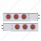 2-1/2" Bolt Pattern Chrome Spring Loaded Bar W/6X 12 LED 4" Refl. Lights & Visors-Red LED & Lens (Pa