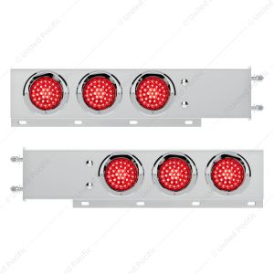 3-3/4" Bolt Pattern Deluxe Stainless Spring Loaded Light Bar With 6X 36 LED 4" Lights (Pair)
