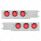 3-3/4" Bolt Pattern Deluxe SS Spring Loaded Bar W/6X 36 LED 4" Light & Visors -Red LED & Lens (Pair)