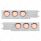 3-3/4" Bolt Pattern Deluxe SS Spring Loaded Bar W/6X 36 LED 4" Light & Visors -Red LED/Clear Lens (P