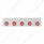 Stainless Top Mud Flap Plate With 5X 9 LED 2" Lights & Visors - Red LED/Red Lens (Each)