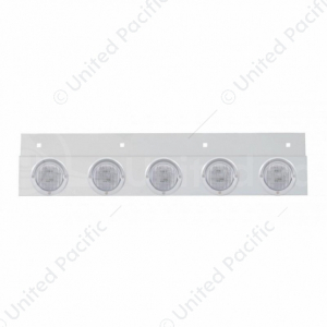 Stainless Top Mud Flap Plate With 5X 9 LED 2" Lights & Visors Flat (Each)