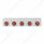 Stainless Top Mud Flap Plate With 5X 9 LED 2" Reflector Lights & Visors - Red LED/Red Lens (Each)