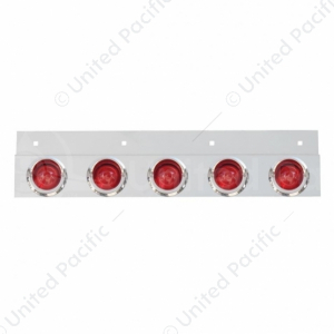 Stainless Top Mud Flap Plate With 5X 9 LED 2" Beehive Lights & Visors (Each)