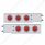 3-3/4" Bolt Pattern SS Spring Loaded Bar With 6X 4" 7 LED Lights & Visors -Red LED & Lens (Pair)