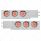 2.5" Bolt Pattern SS Spring Loaded Bar With 6X 4" 7 LED Lights & Visors -Red LED/Clear Lens (Pair)