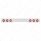 Chrome 1 Piece Rear Light Bar With Six 7 LED 4" Reflector Lights & Visors - Red LED/Red Lens