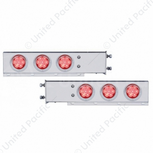 3-3/4" Bolt Pattern Chrome Spring Loaded Light Bar With 6X 4" 7 LED Lights (Pair)