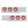 3-3/4" Bolt Pattern Deluxe SS Spring Loaded Bar W/6X 7 Red LED 4" Reflector Light & Visors -Red Lens