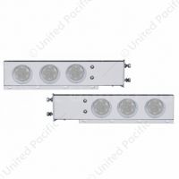 3-3/4" Bolt Pattern Deluxe SS Spring Loaded Bar W/6X 7 Red LED 4" Reflector Light & Visors -Clear Le