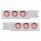 3-3/4" Bolt Pattern Deluxe SS Spring Loaded Bar W/6X 7 Red LED 4" Reflector Light & Visors -Clear Le