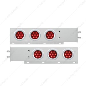 2.5" Bolt Pattern Spring Loaded Rear Bar With 6X Competition Series 7 Red LED 4" Light -Red Lens (Pa
