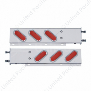 3-3/4" Bolt Pattern Stainless Spring Loaded Light Bar With 6" Oval 19 LED Lights (Pair)