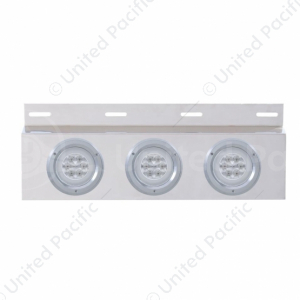 Stainless Top Mud Flap Plate With 3X 21 LED 4" GloLight & Bezels (Each)