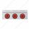 Stainless Top Mud Flap Plate With 3X 21 LED 4" GloLight & Grommets - Red LED/Red Lens (Each)
