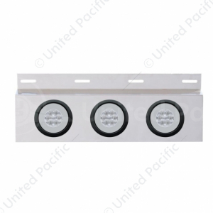 Stainless Top Mud Flap Plate With 3X 21 LED 4" GloLight & Grommets (Each)