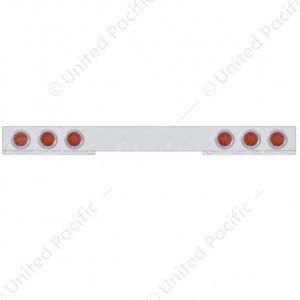 Chrome 1 Piece Rear Light Bar With Six 12 LED 4" Reflector Lights & Bezels