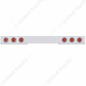 Stainless 1 Piece Rear Light Bar With 6X 12 LED 4" Reflector Lights & Visors