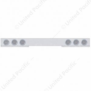 Chrome 1 Piece Rear Light Bar With Six 36 LED 4" Lights & Bezels - Red LED/Clear Lens