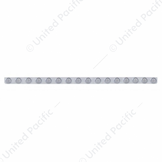 79-1/2" Stainless Bumper Light Bracket With 16X 9 LED 2" Lights & Visors - Amber LED/Clear Lens