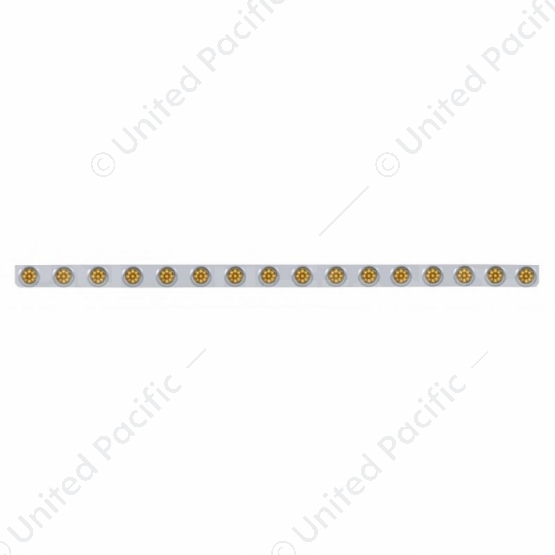 79-1/2" SS Bumper Light Bracket With 16X 9 LED 2" Reflector Lights & Visors -Amber LED & Lens