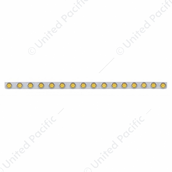 79-1/2" SS Bumper Light Bracket With 16X 7 LED 2" Reflector Lights & Visors -Amber LED & Lens