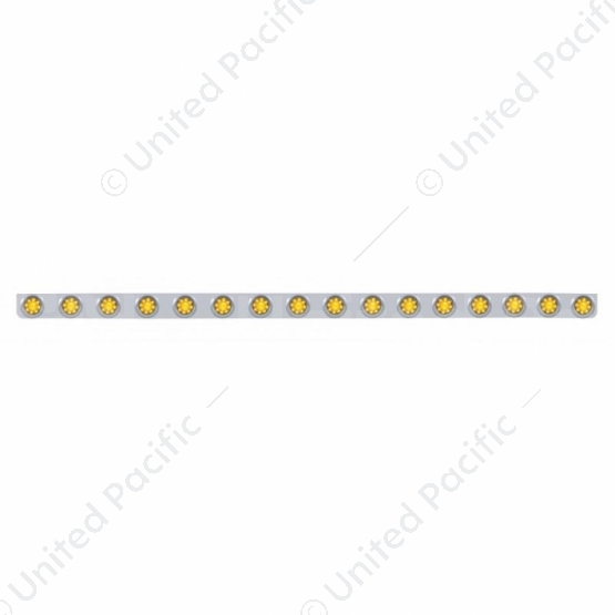 79-1/2" SS Bumper Light Bracket With 16X 9 LED 2" Beehive Lights & Visors -Amber LED & Lens