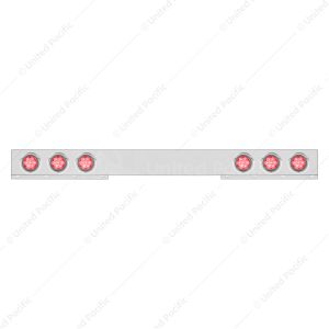 Chrome 1 Piece Rear Light Bar With Six 7 LED 4" Reflector Lights