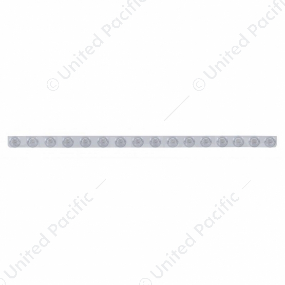 79-1/2" Stainless Bumper Light Bracket With 16X 9 LED 2" Lights & Bezels - Amber LED/Clear Lens