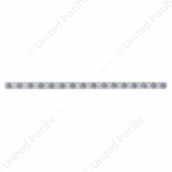 79-1/2" SS Bumper Light Bracket With 16X 9 LED 2" Reflector Lights & Bezels -Red LED/Clear Lens