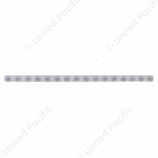 79-1/2" SS Bumper Light Bracket With 16X 9 LED 2" Beehive Lights & Bezels -Red LED/Clear Lens