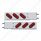 3-3/4" Bolt Pattern SS Spring Loaded Bar With 6 Oval 10 LED Lights -Red LED & Lens (Pair)