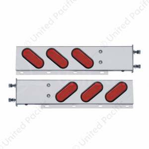 3-3/4" Bolt Pattern Stainless Spring Loaded Light Bar With 6 Oval 12 LED Lights (Pair)